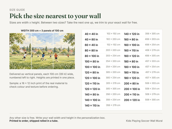 Watercolor Kids Playing Soccer Wall Mural, image 5