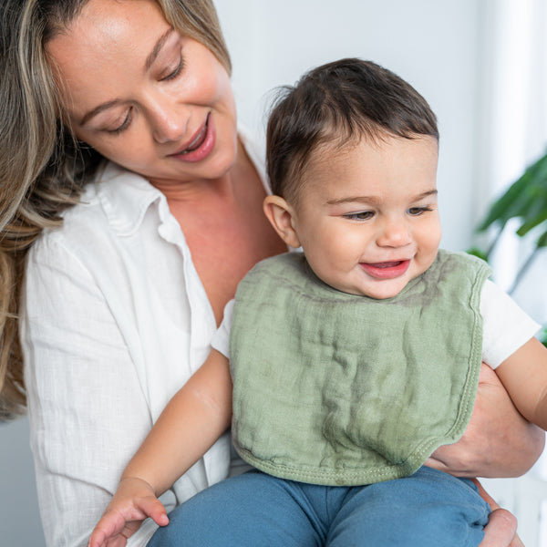 Muslin Bibs in Sage