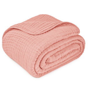 Adult Muslin Blanket in Bold Blush