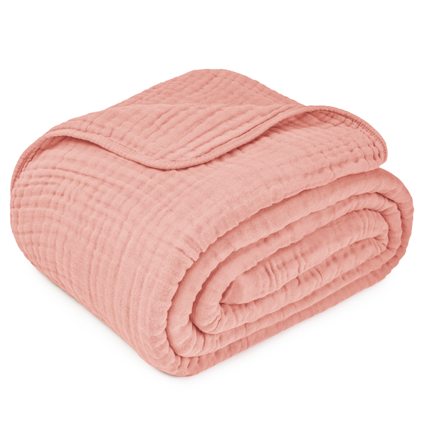 Adult Muslin Blanket in Bold Blush