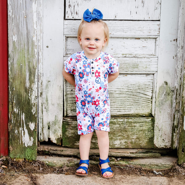 Liberty - Henley Short Sleeve Romper