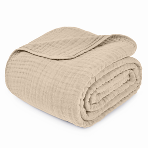 Adult Muslin Blanket in Sand