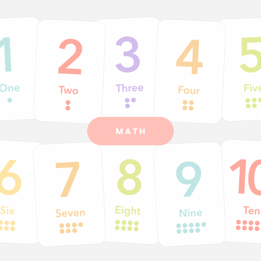 Colorful math flashcards for babies, perfect for early learning and educational play.