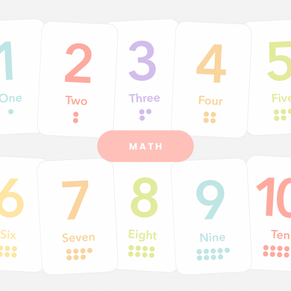 Colorful math flashcards for babies, perfect for early learning and educational play.