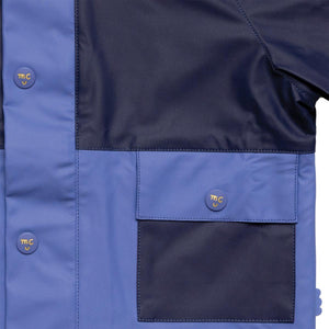 Colorblock Kid Raincoat - Peri Blue/ Navy