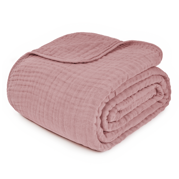 Adult Muslin Blanket in Mauve