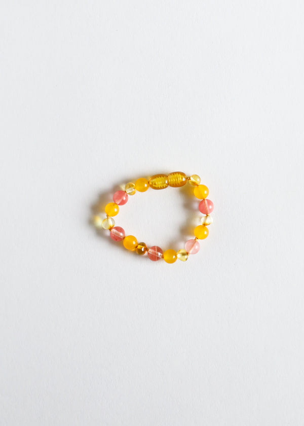 Polished Honey Baltic Amber + Honeysuckle Gemstones || Kids Set ||