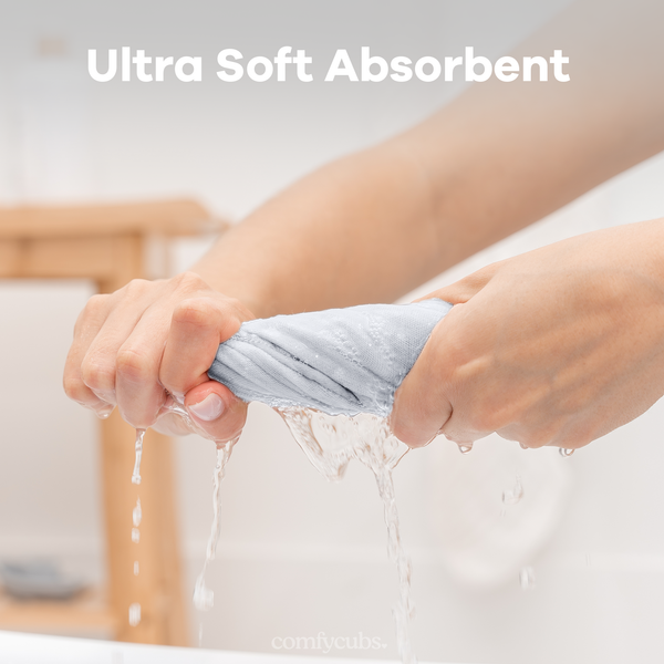 Muslin Washcloths in Slate