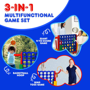 2.5Ft 4-to-Score Giant Game Set - Weather-Resistant for Kids - Outdoor Play