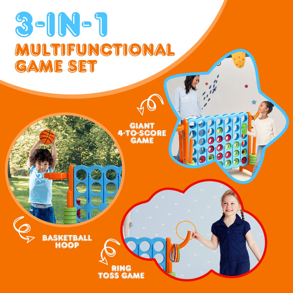 2.5Ft 4-to-Score Giant Game Set - Weather-Resistant for Kids - Outdoor Play