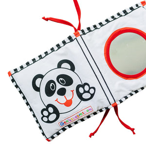 Soft Cloth Book of Animals and Cars in High Contrast Black White Red