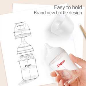 Glass wide neck baby bottles, 8.1 oz, 2-pack, perfect for infants 3+ months, shown at angle 3.