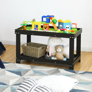 Solid multifunctional wood kids activity play table at an angle, perfect for playtime and creative activities.