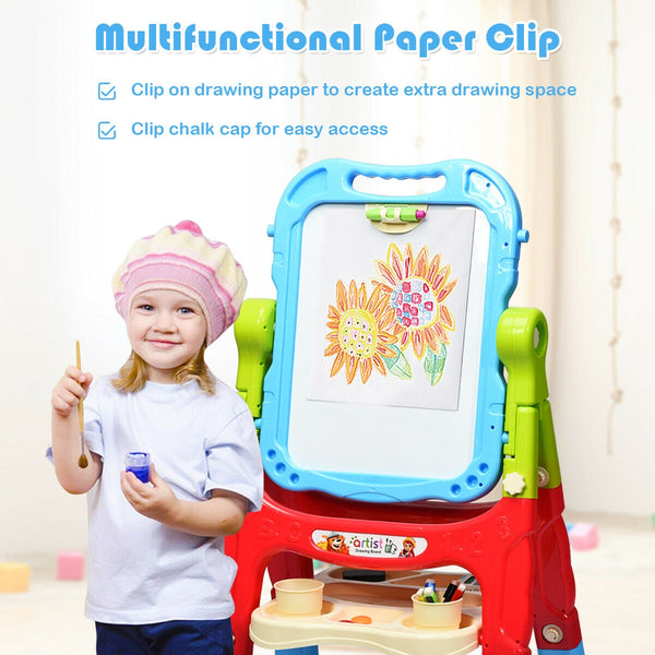 Height Adjustable Kids Art Easel Magnetic Double Sided Board for Toddlers & Kids