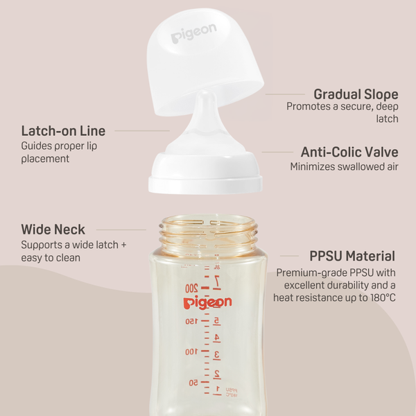 PPSU Wide Neck Baby Bottle 2 Packs, 8.1 Oz (3+ months)