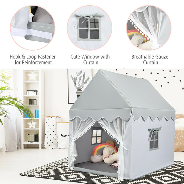 Kids Large Play Castle Fairy Tent with Mat - Indoor & Outdoor