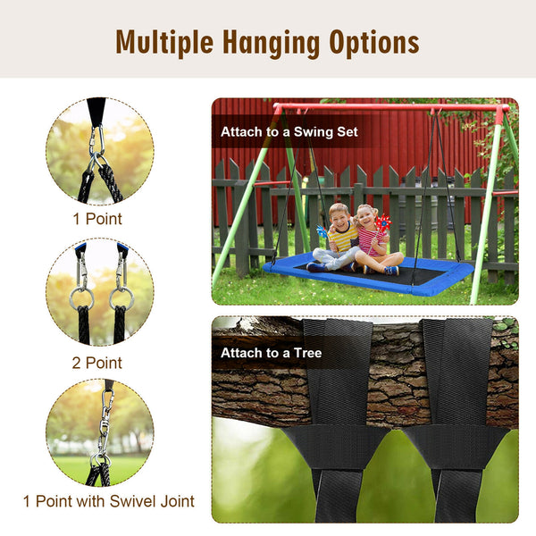 60 Inches Platform Tree Swing Outdoor with  2 Hanging Straps for Infants