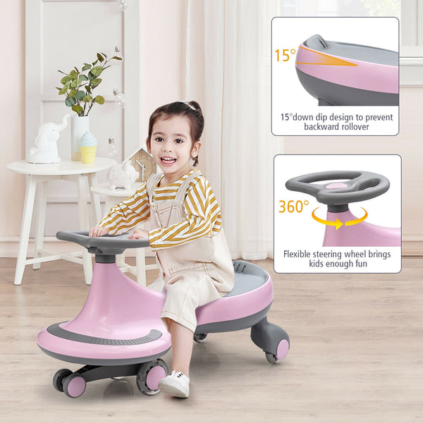 Wiggle Car Ride-on Toy with Flashing Wheels - Educational for Kids