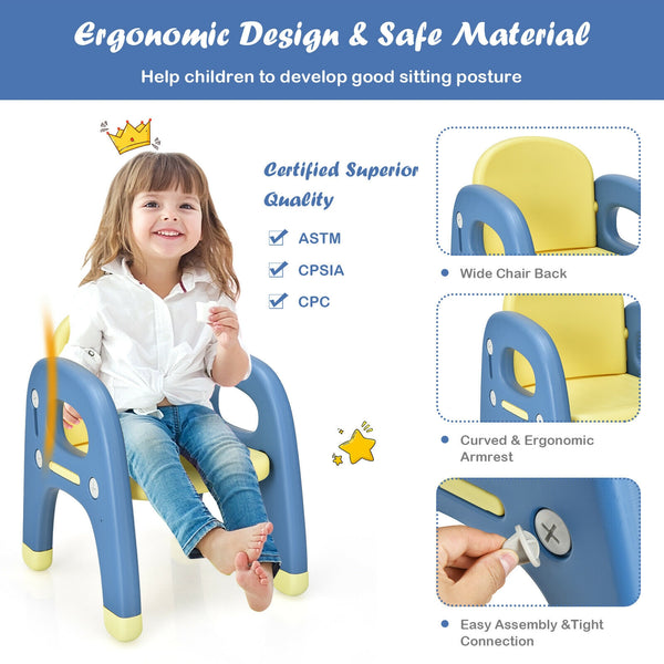 Kids activity table and chair set with Montessori toys for preschoolers, perfect for play and learning.