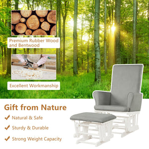 Baby Nursery Relax Rocker Rocking Chair Glider & Ottoman Set