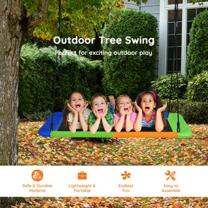 60 Inches Platform Tree Swing Outdoor with  2 Hanging Straps for Infants