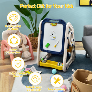 3-in-1 Kids Art Easel Double-Sided Tabletop Easel with Art Accessories