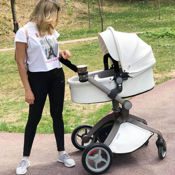 Baby Stroller: Height-Adjustable Seat and Reclining Baby Carriage with Four-Wheel Shock Absorption, Bidirectional, Elevated View, Stylish Stroller