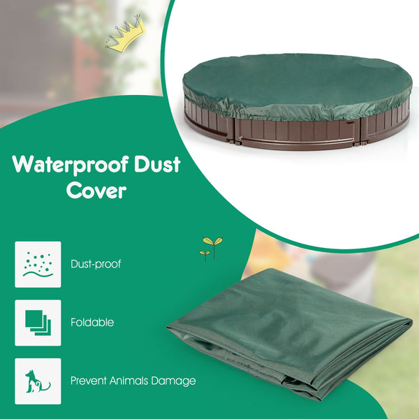 Sandbox with Built-in Corner Seat and Cover - Wooden