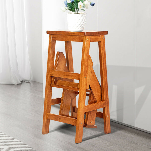 3 Tier Step Stool 3 in 1 Folding Ladder Bench for kids, safe and versatile for playtime and reaching high places.