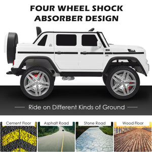 12V Licensed Mercedes-Benz Kids Ride On Car in angle view, perfect toy for young car enthusiasts.