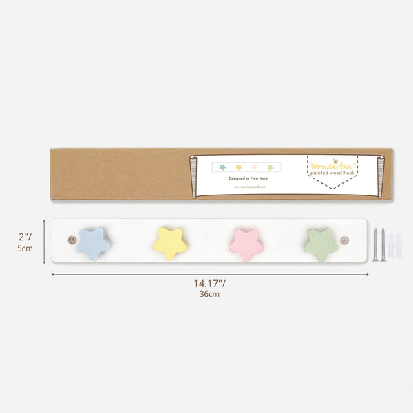 WonderBee™ Stars Wooden Hanger White