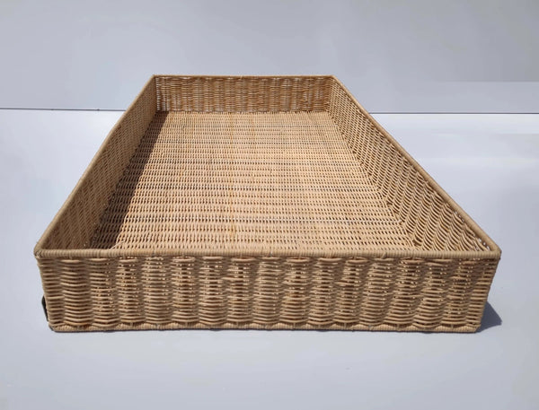 LELLobaby™ X Hampton BABY Rattan Wicker Changing Tray in Angle 9 view for stylish baby care.