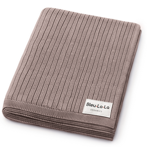 Organic Ribbed Knit Cotton Baby Blanket