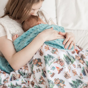 Let's Go Camping Minky Baby Blanket