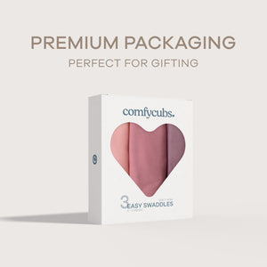 Easy Swaddle Blankets in Blush, Mauve, Mulberry, Pack of 3