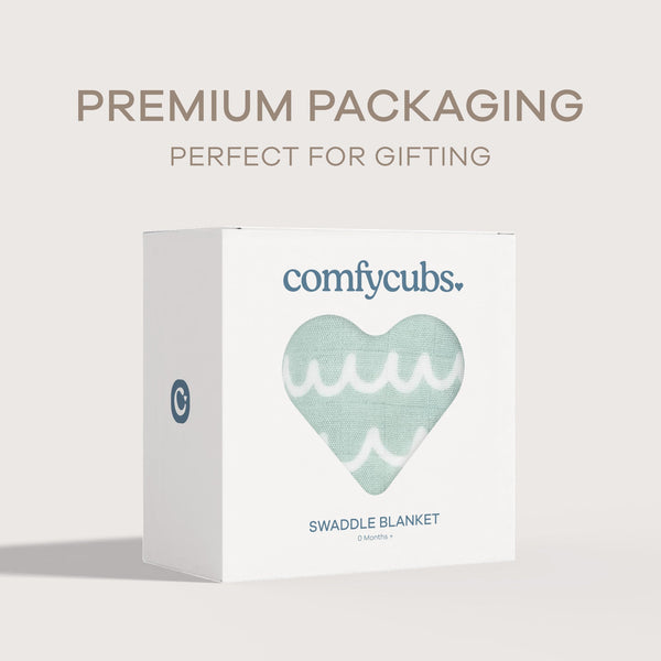 Muslin Swaddle Blanket in Green Doodle, 1 Pack