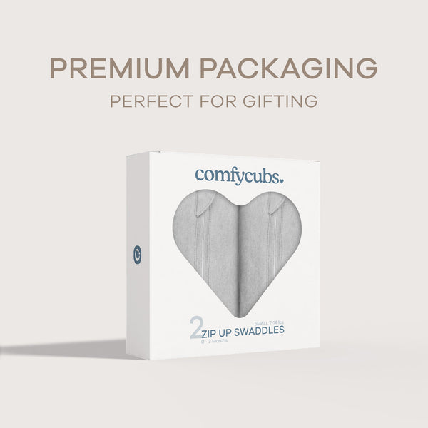 Easy Zipper Swaddle Blankets in Grey