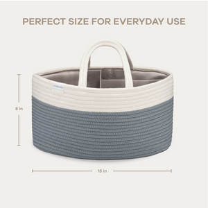 Rope Diaper Caddy in Pacific Blue