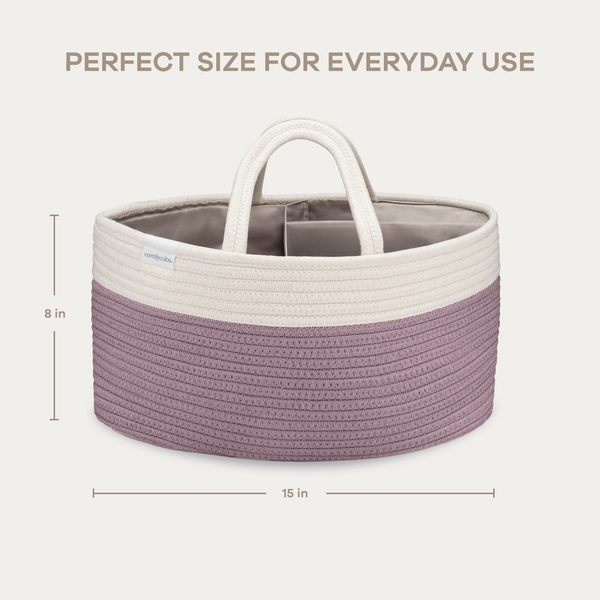 Rope Diaper Caddy in Mauve