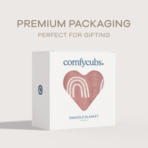Muslin Swaddle Blanket in Mauve Rainbow, 1 Pack