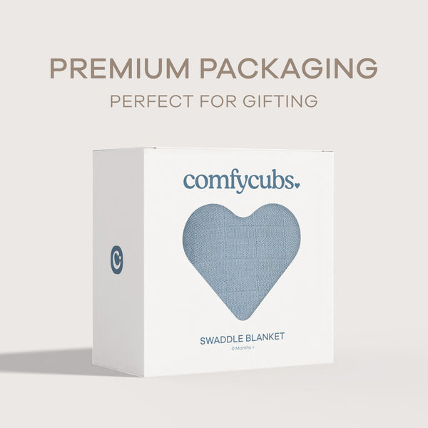 Muslin Swaddle Blanket in Pacific Blue, 1 Pack