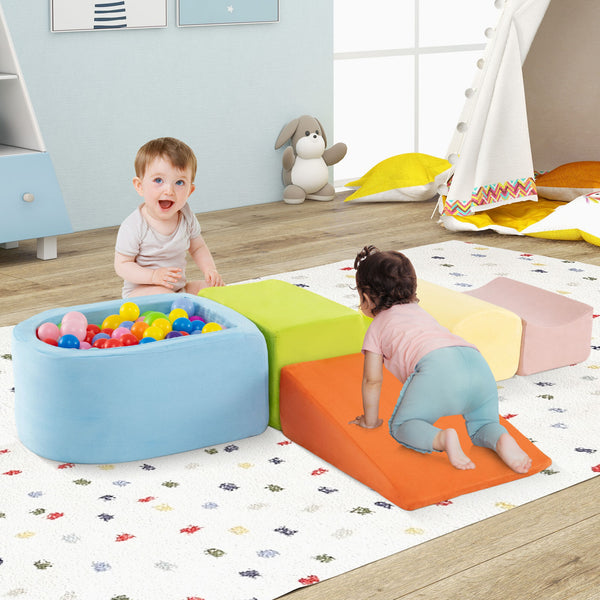 5-Piece Climb and Crawl Playset with Ball Pit for Kids