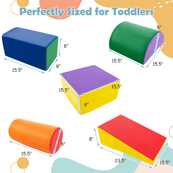 5-Piece Kids Climb and Crawl Activity Playset - Indoor & Outdoor