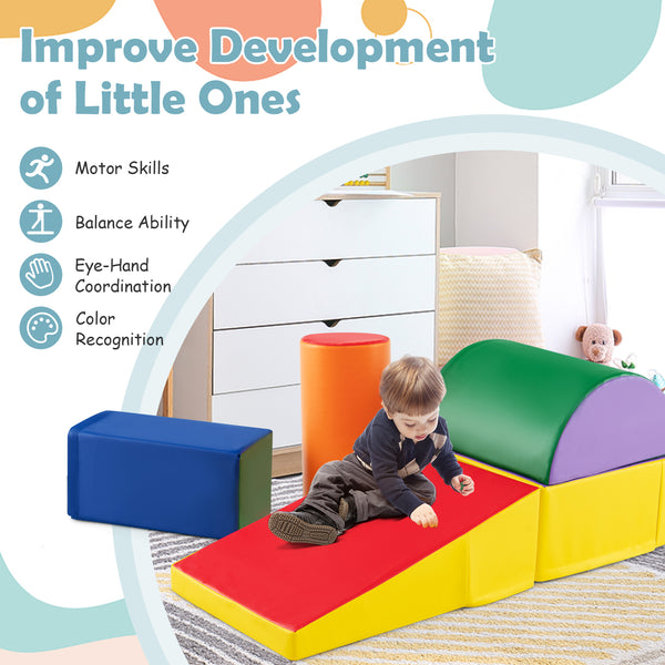 5-Piece Kids Climb and Crawl Activity Playset - Indoor & Outdoor