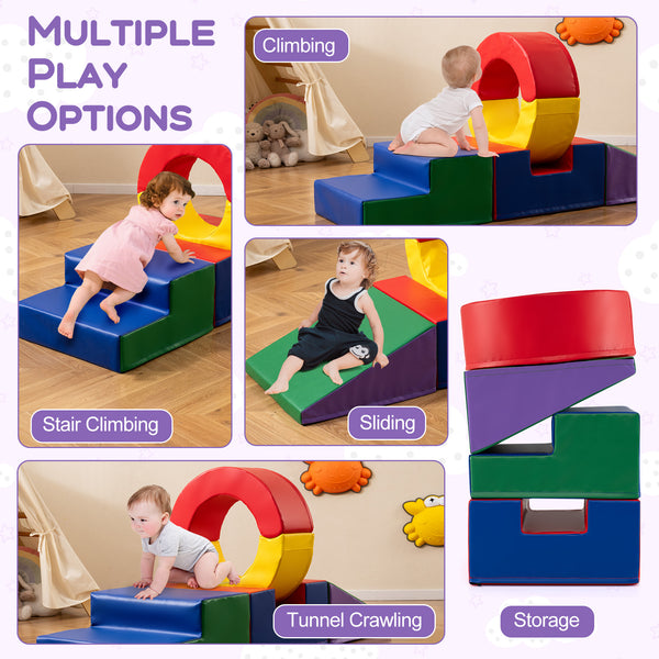 5 Pieces Kids Climbing Toys with PU Leather Cover - Indoor & Outdoor