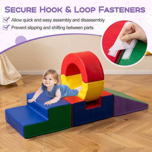 5 Pieces Kids Climbing Toys with PU Leather Cover - Indoor & Outdoor