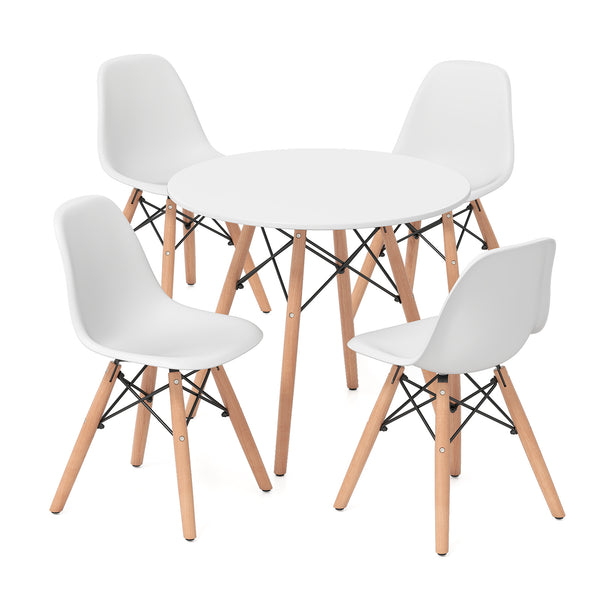 5-piece kids mid-century modern table and chairs set, stylish and functional for playtime and learning.