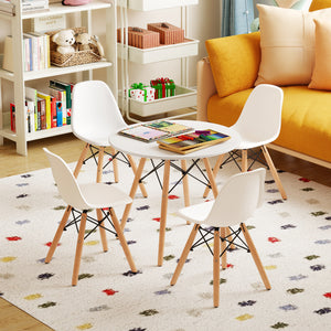 5-piece kids mid-century modern table and chairs set, stylish and functional for playtime and learning.