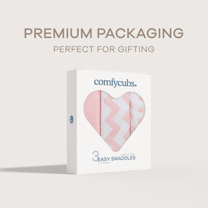 Easy Swaddle Blankets in Pink, Pack of 3