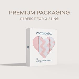 Easy Swaddle Blankets in Pink, Pack of 3